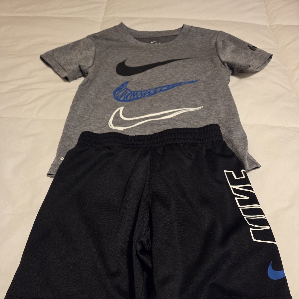 Nike Gray and Black Shorts & T-shirt